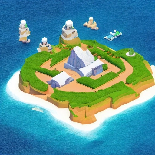 56883-3981698300-centered isometric detailed island in the sky containing 3d hero 3d cows and portals, soft smooth lighting, soft colors, 20mm le.webp